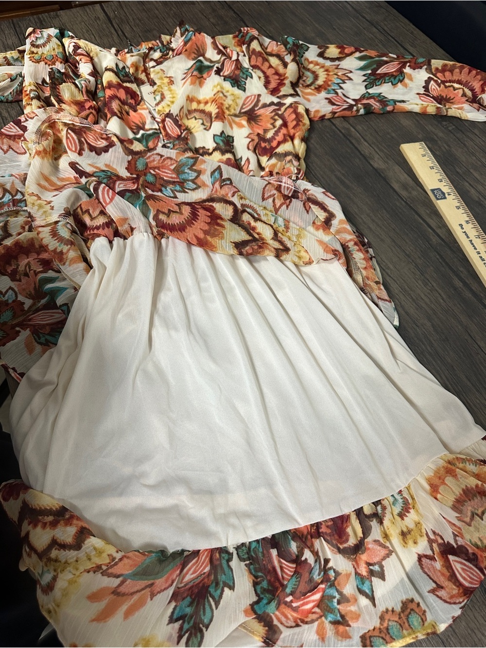 NWT Autres Filles Womens Ivory Floral Smocked Mini Dress X-Small - Picture 10 of 10